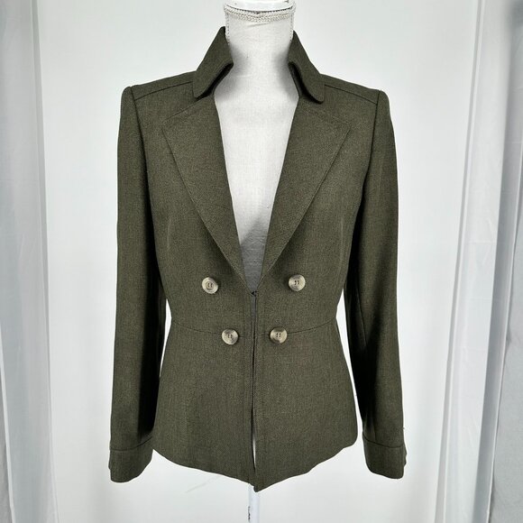 ANTIONIO MELANI Olive Green Business Blazer size 4 - Picture 1 of 8